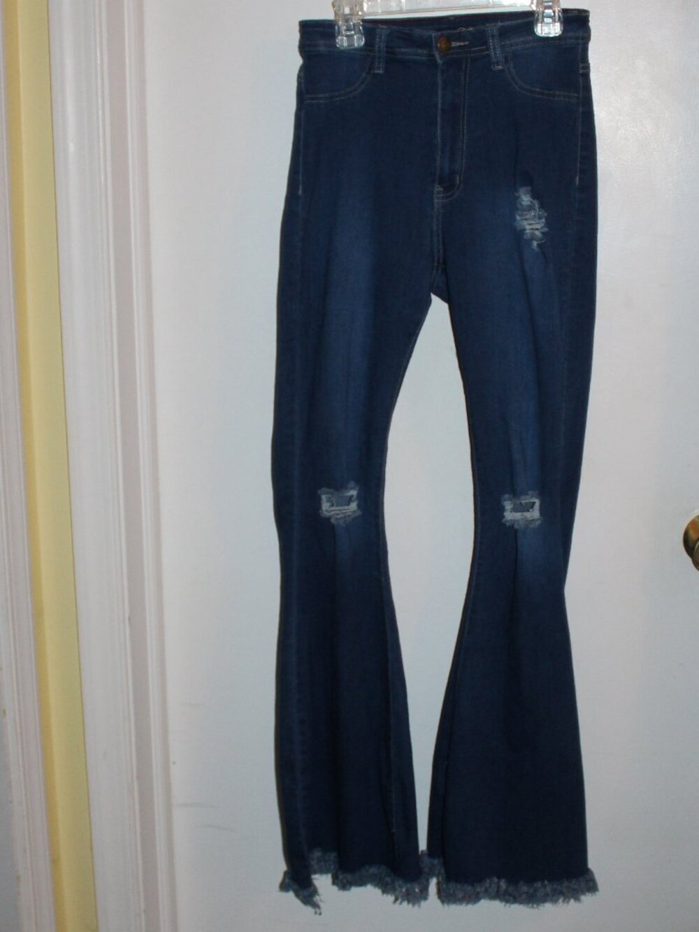 Lover Brand Fashion HIgh-waisted distressed bell bottom jeans